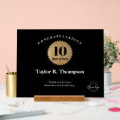 Employee 10 years of service gold seal custom logo acryl bord (Huwelijk)