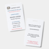 Employee Badge | Security ID – Photo Card (Voor- en achterkant)