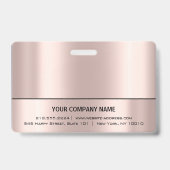 Employee Barcode Logo Naam Scanner Gray Rose Verti Badge (Achterkant)