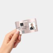 Employee Barcode Logo Naam Scanner Gray Rose Verti Badge (Handheld)