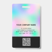 Employee Barcode Logo Naam Scanner Verticaal Roze Badge (Achterkant)