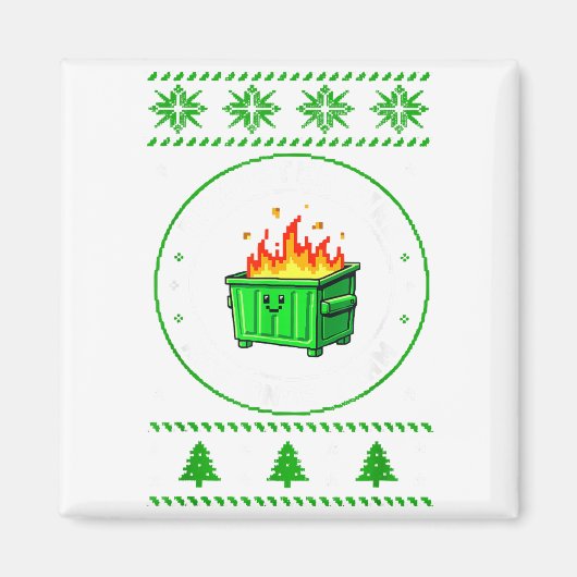 Employee Dumpster Fire Resnse Team Ugly Christmas  Magneet (Voorkant)