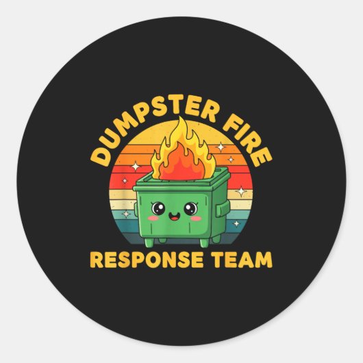 Employee Dumpster Fire Resnse Team Ugly Christmas  Ronde Sticker (Voorkant)