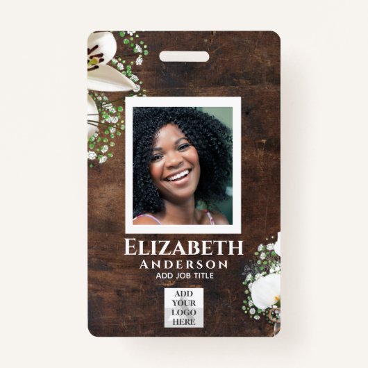 EMPLOYEE FOTO BADGE QR Code Barcode Rustige Cala (Voorkant)