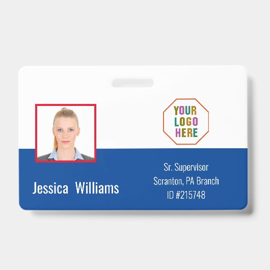 Employee ID Badge met een Tailored Blue Business (Voorzijde)