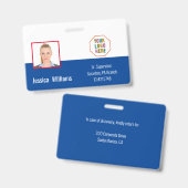 Employee ID Badge met een Tailored Blue Business (Voor- en achterkant)