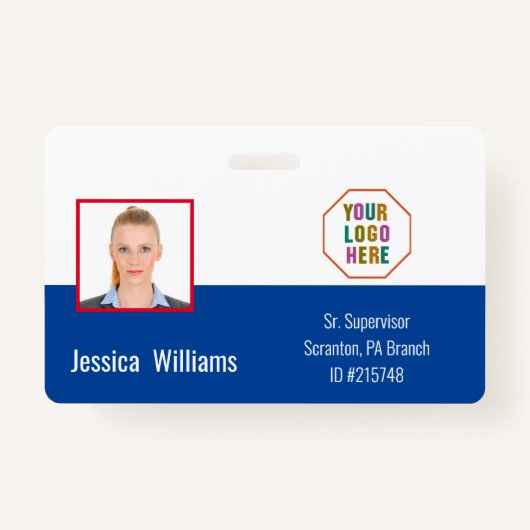 Employee ID Badge met een Tailored Blue Business (Voorkant)