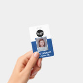 Employee ID - Foto, QR-code, logo, naam Blauwe Bad Badge (Handheld)
