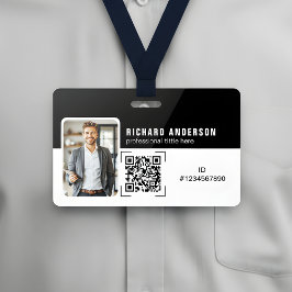 Employee ID Professional Corporate QR Code Badge