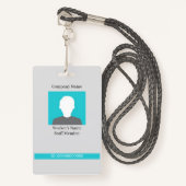 Employee ID Workers Employee Staff Member Badge 2 (Voorkant met draagriem)