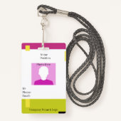 Employee ID Workers Employee Staff Member Badge 3 (Voorkant met draagriem)