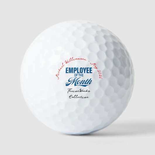 Employee of the Month Custom Business Recognition Golfballen (Voorkant)