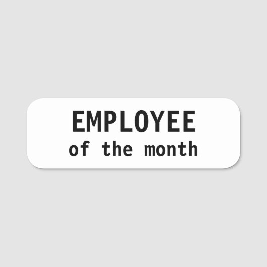 Employee of the Month Editable Text Name Tag (Voorkant)
