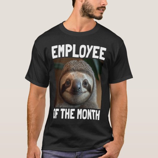 Employee Of The Month Sloth Work & Office 1 T-shirt (Voorkant)