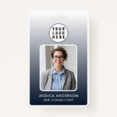 Employee Pass Foto Logo | Navy Blue Gradient Badge (Voorkant)