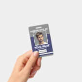 Employee Photo Badge-Gray, White, Navy Blue Badge (Handheld)
