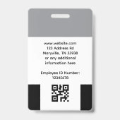 Employee Photo Badge ID - Black and Gray (Achterkant)