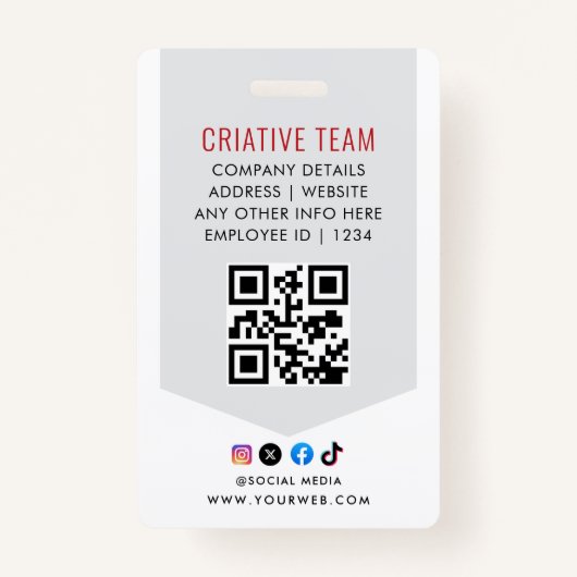 Employee Photo ID Barcode Logo Classic Badge (Achterkant)