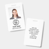 Employee Photo ID Company Security Badge (Voor- en achterkant)