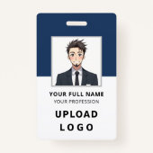 Employee Photo ID Name Barcode Logo Corporate Badge (Voorkant)