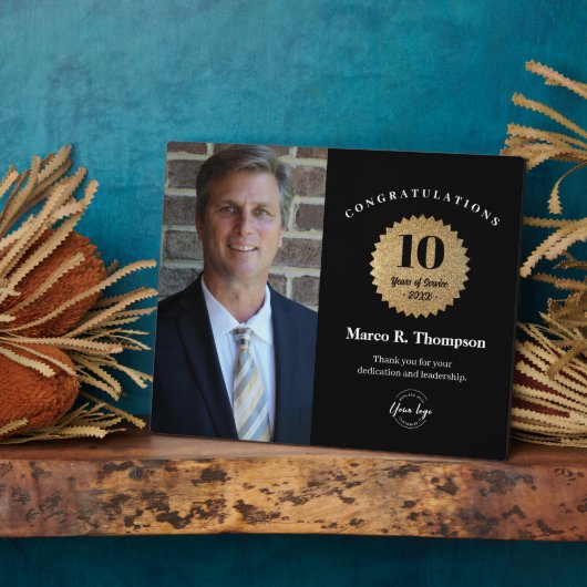 Employee Recognition 10 Year service Custom Photo Fotoplaat (Zijkant)