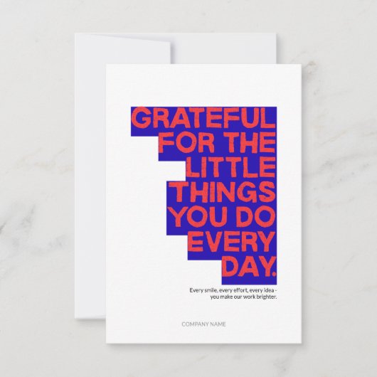 Employee Staff Thank You Appreciation Card Bedankkaart (Voorkant)