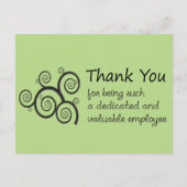 Employee Thank You with swirly vine Briefkaart (Voorkant)