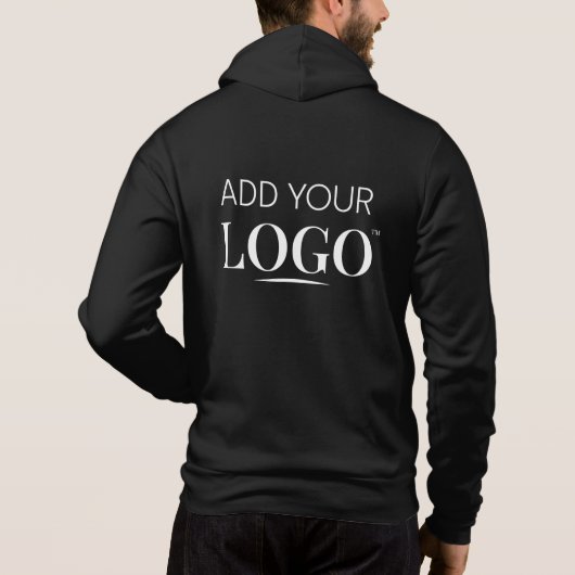Employee Uniform Business Logo Branded Black Hoodie (Achterkant)