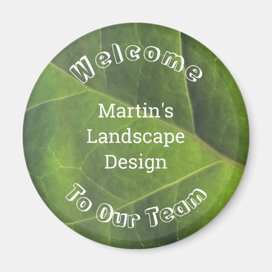 Employee Welcome Green Leaf Photo Team Member Magneet (Voorkant)