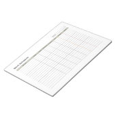 Employee Work Schedule Notitieblok (Schuin)