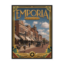 Emporia Kansas Vintage Art Deco Gouden Tijdperk