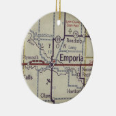 Emporia Kansas Vintage Map Keramisch Ornament (Rechts)