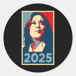 Empower 2025 Inhuldiging Kamala Harris Obama Post Ronde Sticker