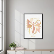 Empower Abstracte Gouden Vrouw Silhouet Kunst