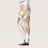 Empower Abstracte Gouden Vrouw Silhouet Kunst Leggings (Links)