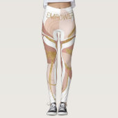 Empower Abstracte Gouden Vrouw Silhouet Kunst Leggings (Voorkant)