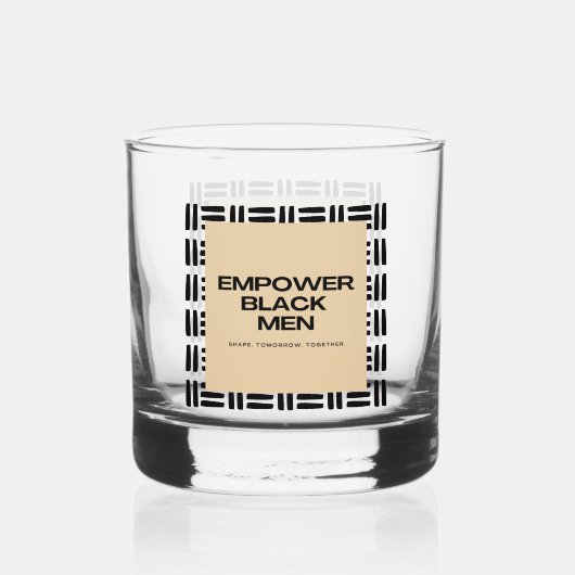 Empower Black Men Grafisch Whiskyglas Whisky Glas (Voorkant)