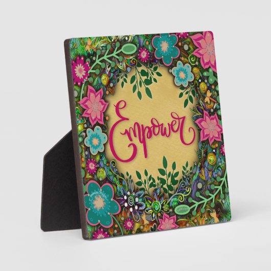Empower  Floral Whimsical Inspiration Ezel Fotoplaat (Voorkant)