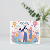 Empower, Inspire, Lead Internationale Vrouwendag Briefkaart (Staand voorkant)