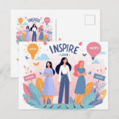 Empower, Inspire, Lead Internationale Vrouwendag Briefkaart (Voorkant / Achterkant)