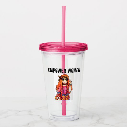 EMPOWER VROUWEN HIPPIE ACRYL DRINKBEKER (Voorkant)