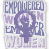 Empower Vrouwen, Vrouw Symbool Vrouwendag Sticker (Voorkant)