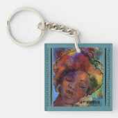 "Empower Women" Black Woman Art Acrylic Keychain (Voorkant)