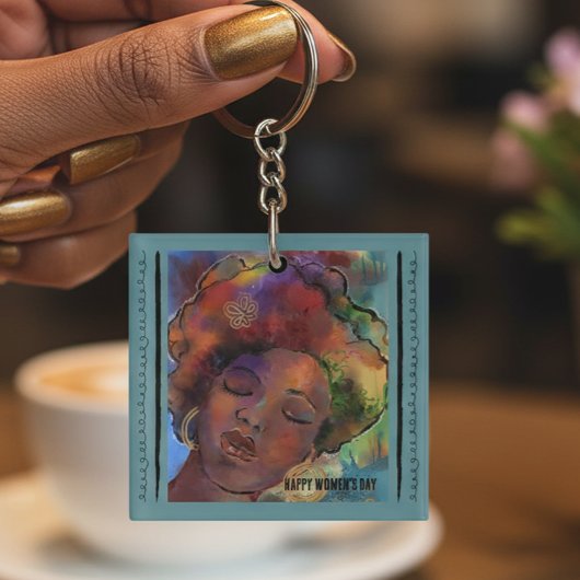 "Empower Women" Black Woman Art Acrylic Keychain