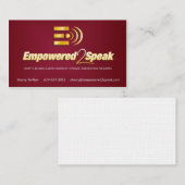 Empowered2Speak-Visitekaartjes Visitekaartje (Voorkant / Achterkant)