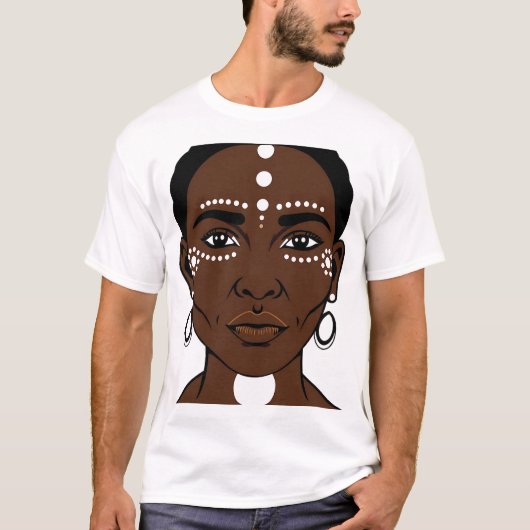 Empowered Aboriginal vrouw gezicht T-shirt (Voorkant)