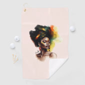 Empowered Afro-Amerikaanse Vrouw (2) Golfhanddoek (Insitu)