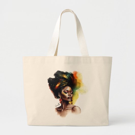 Empowered Afro-Amerikaanse Vrouw (2) Grote Tote Bag (Voorkant)