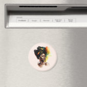 Empowered Afro-Amerikaanse Vrouw (2) Magneet (Insitu (Vaatwasser))