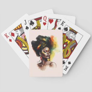 Empowered Afro-Amerikaanse Vrouw (2) Pokerkaarten
